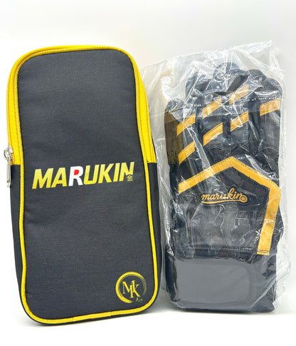 MARUKIN バッティンググローブ ブラック×ゴールド ケース付き