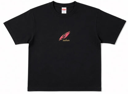 桜半袖 Tシャツ 桜ロゴ刺繍入り ブラック、ネイビー、ブルー、レッド